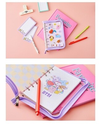 BT21 Official 6-Ring Clear PVC Binder 2024 Season Greetings