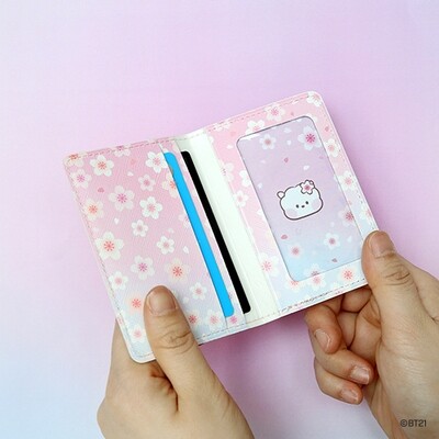 BT21 2024 Cherry Blossom Leather Patch Passport Cover