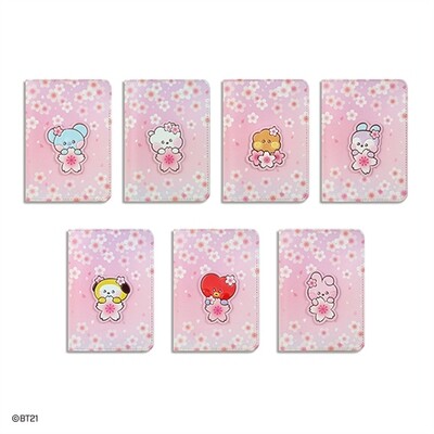 BT21 2024 Cherry Blossom Leather Patch Passport Cover