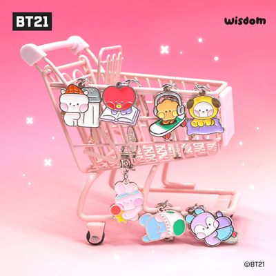 BT21 Minini Metal Keyring Pink