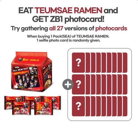 ZEROBASEONE Hot Spicy Ramen, Choose Item: 1 Random Photocard