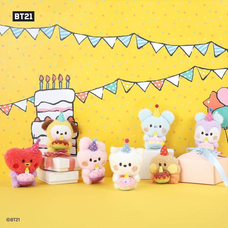 BT21 Minini Doll Keyring Happy Time Birthday Edition