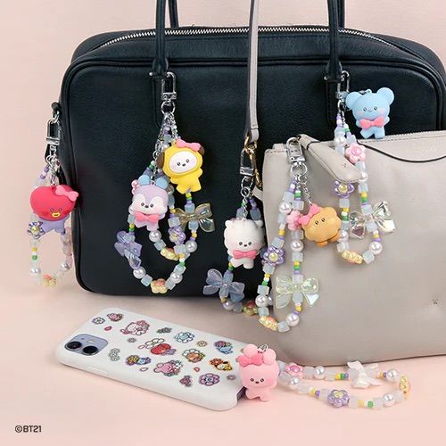 BT21 Beads Strap Keyring Lovely