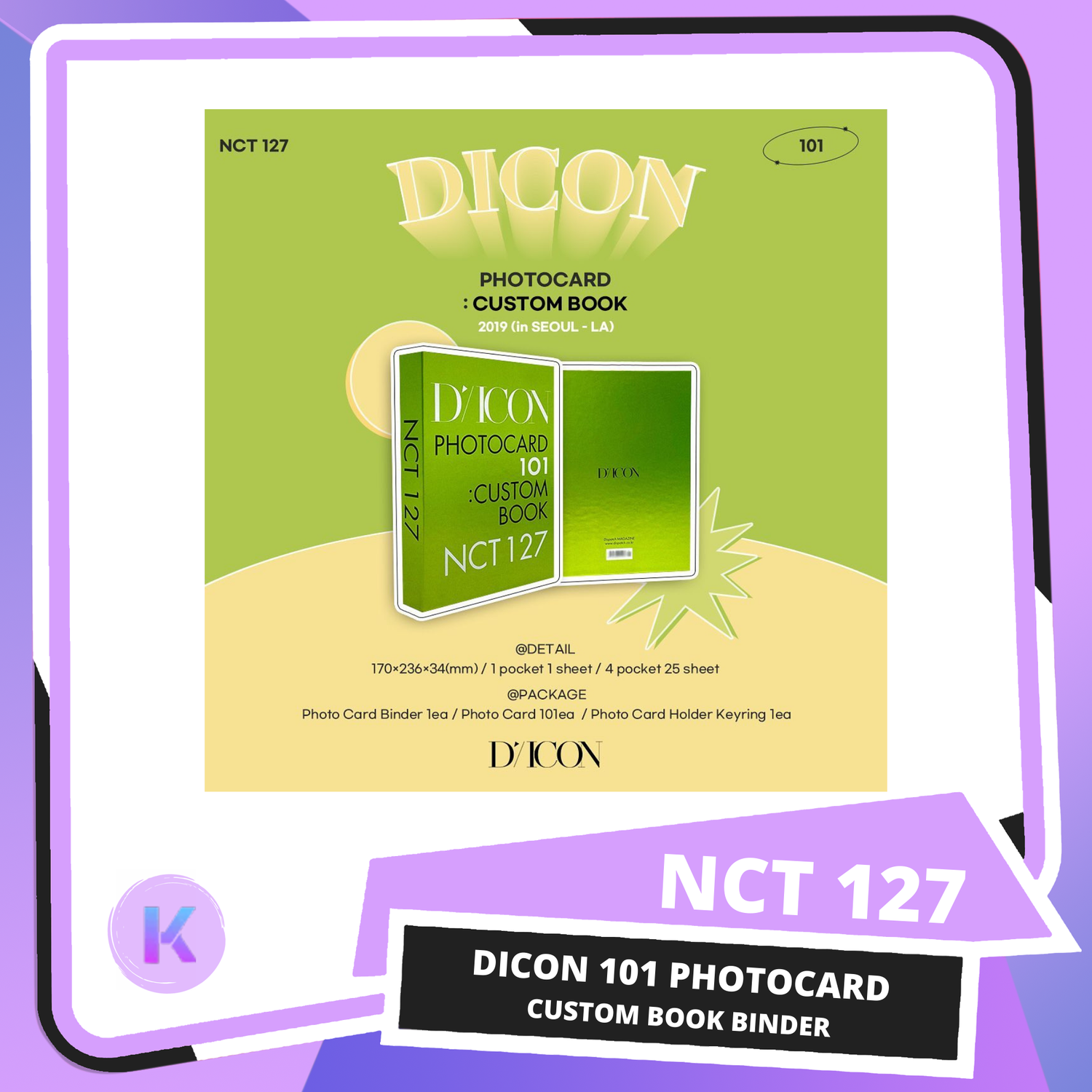 DICON x BTS / Seventeen / NCT 127: 101 Photocards - Custom Book Binder, Choose: NCT 127