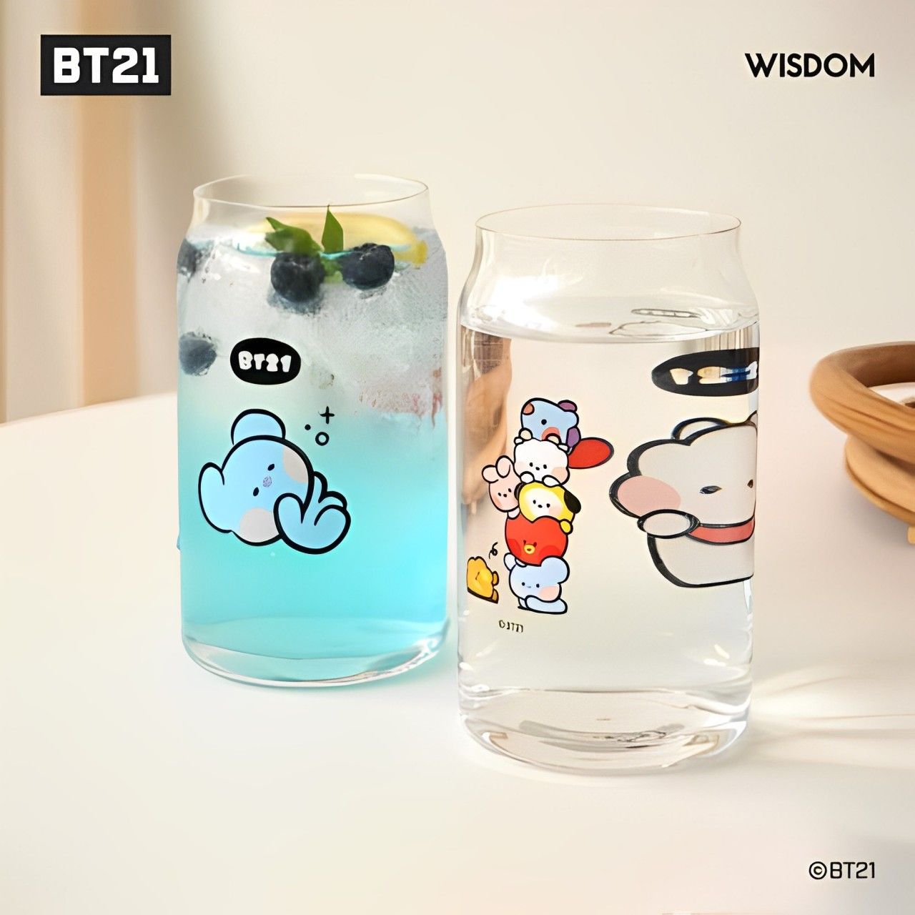 BT21 minini Glass Cup 490ml, Choose Item: KOYA