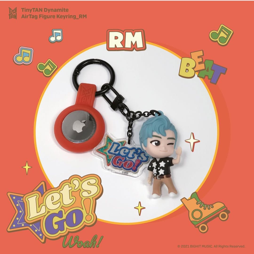 BTS TinyTAN Dynamite AirTag Figure Key Ring, Choose Member: RM