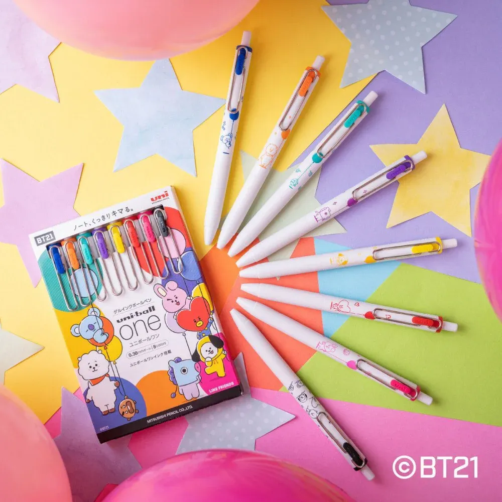 BT21 Uni-Ball One 0.38mm 8 Color Set