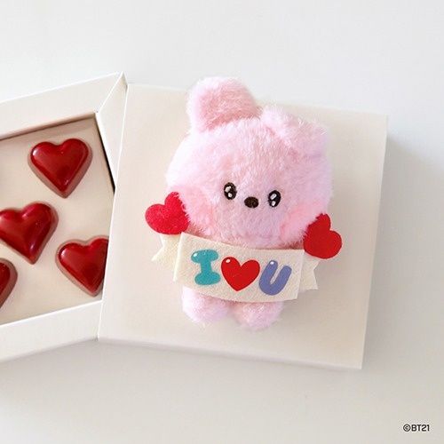 BT21 Minini Plush Keyring I LOVE U, Choose Item: COOKY