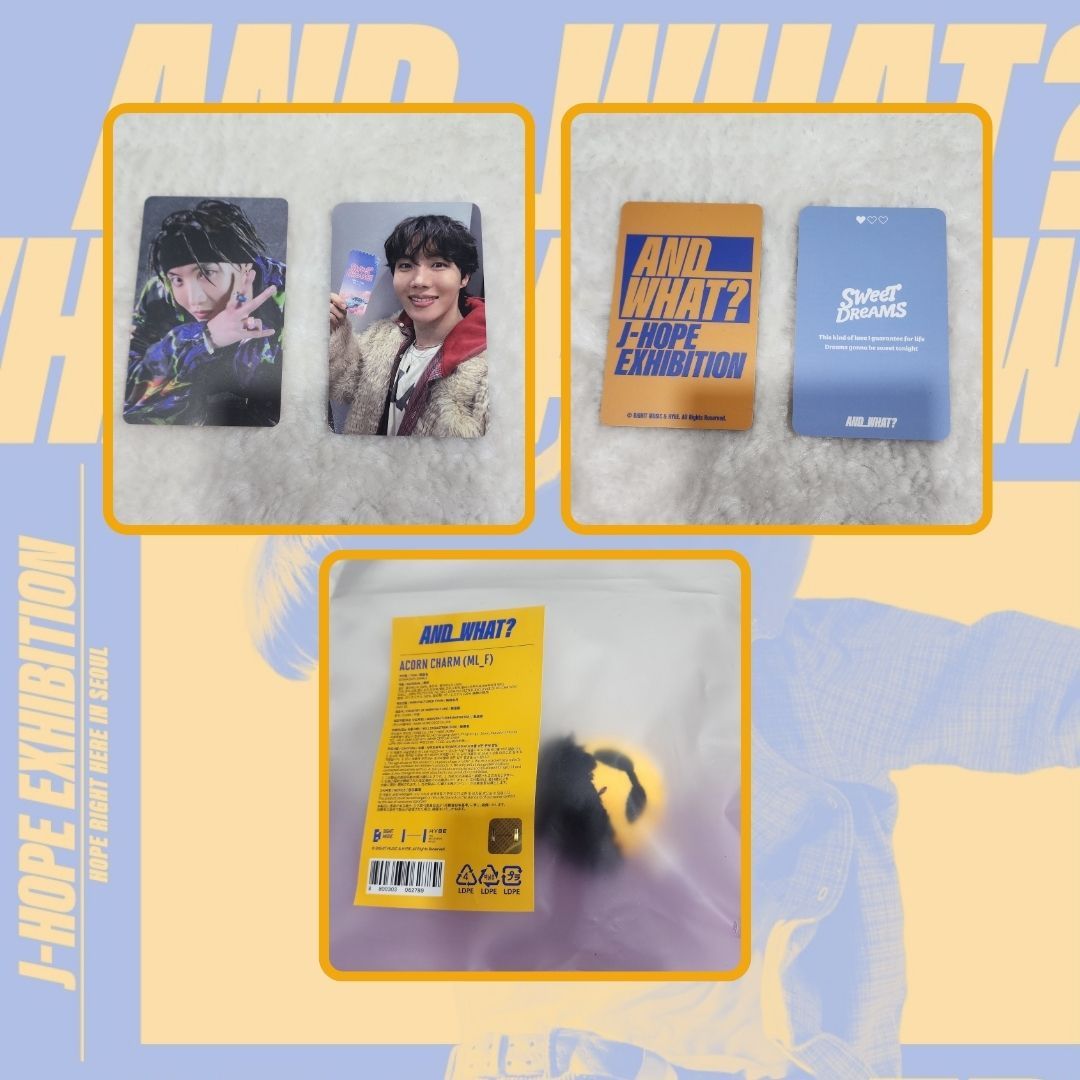 j-hope EXHIBITION 'AND_WHAT?' 2pcs Photocard + Acorn Charm