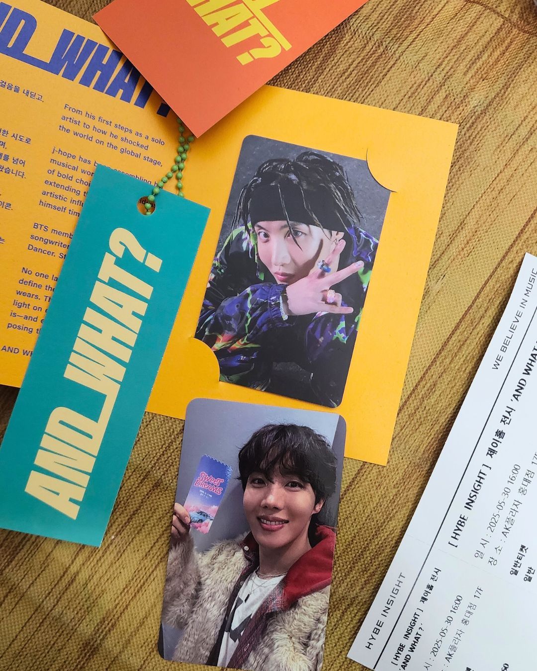 j-hope EXHIBITION 'AND_WHAT?' 2pcs Photocard + Acorn Charm (ML_F)