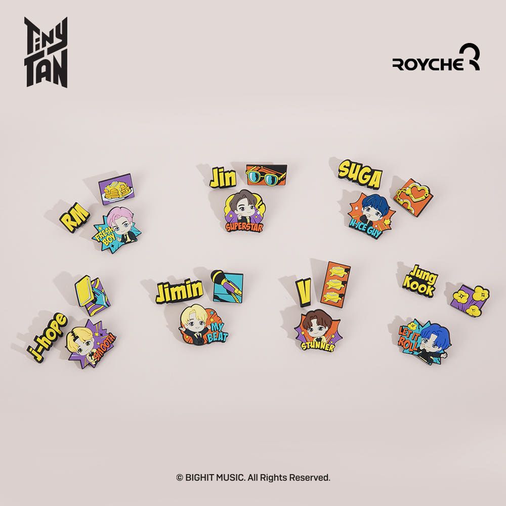 BTS TinyTAN Butter Rubber Pin Badge Set