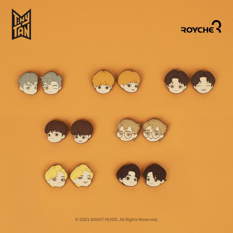 BTS TinyTAN Dynamite Rubber Pin Badge Set