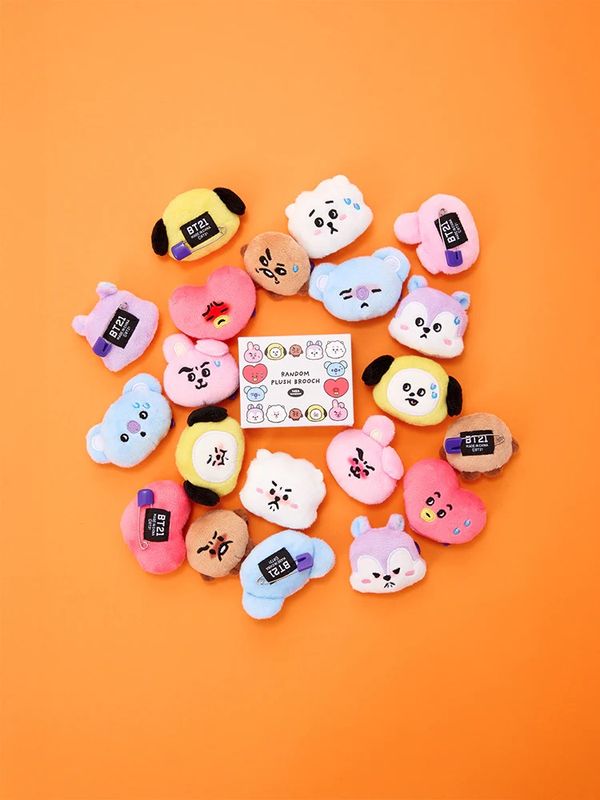 BT21 ランダム フェイスブローチ SHOOKY TODAY'S FACE BT21 RANDOM FACE PLUSH BROOCH TODAY'S FACE