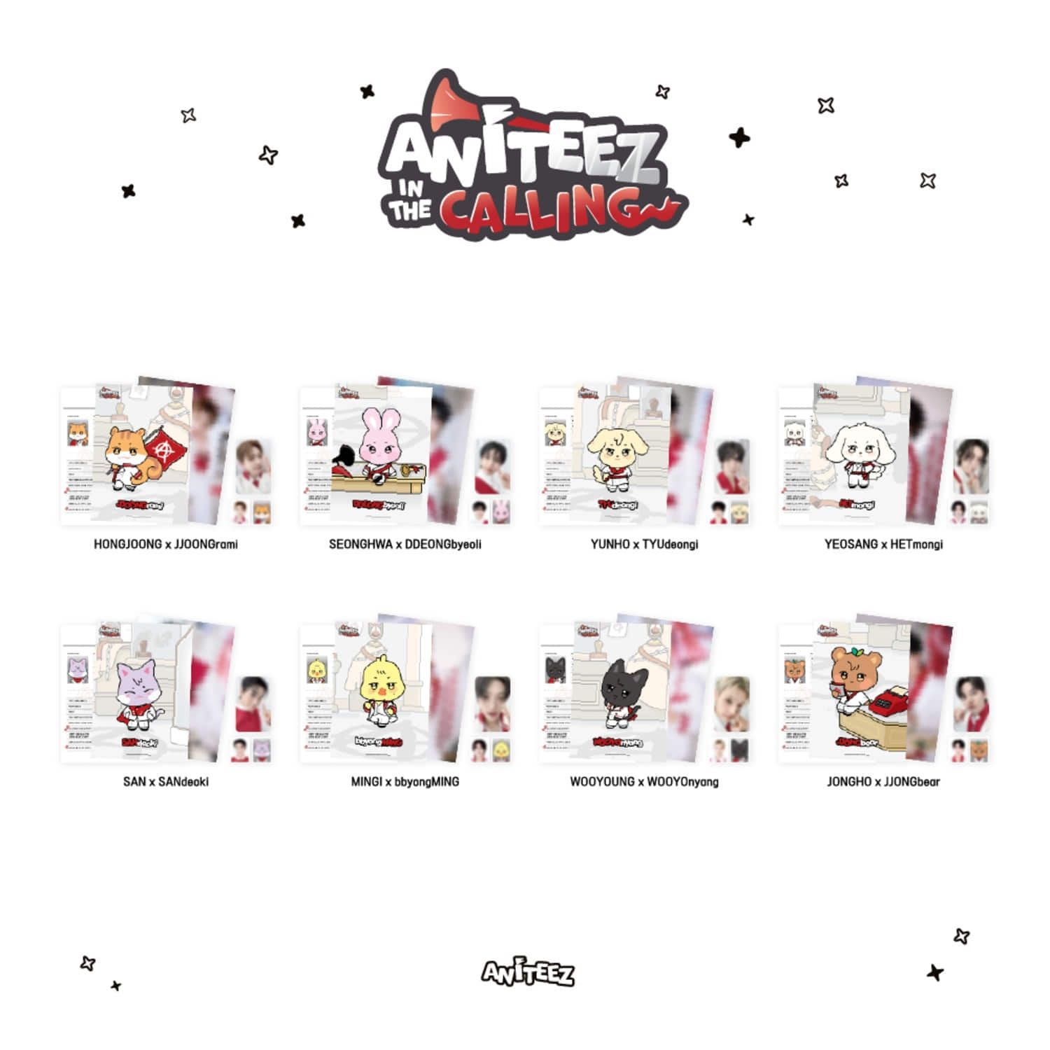 ANITEEZ IN THE CALLING MD_Part.3 ANITEEZ IN THE CALLING MD_Part.3, Choose Items: CALLING PROFILE HOLDER SET - HONGJOONG x JJOONGrami