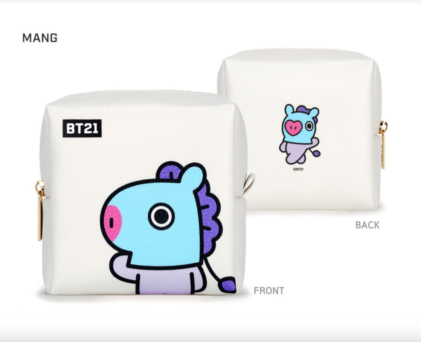 BT21 X Monopoly PU SQUARE POUCH L, Choose Item: MANG (M)