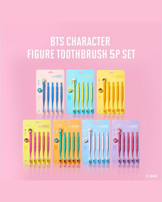 BTS TinyTAN Character Figure Toothbrush Set