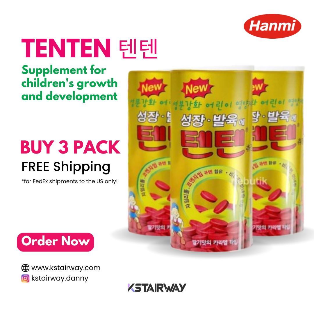 Ten Ten Chewable Tablet (Tenten 텐텐) HANMI, Choose Item: Ten Ten 120 pcs, 3 Pack ( US Only, FREE FedEx Shipping )