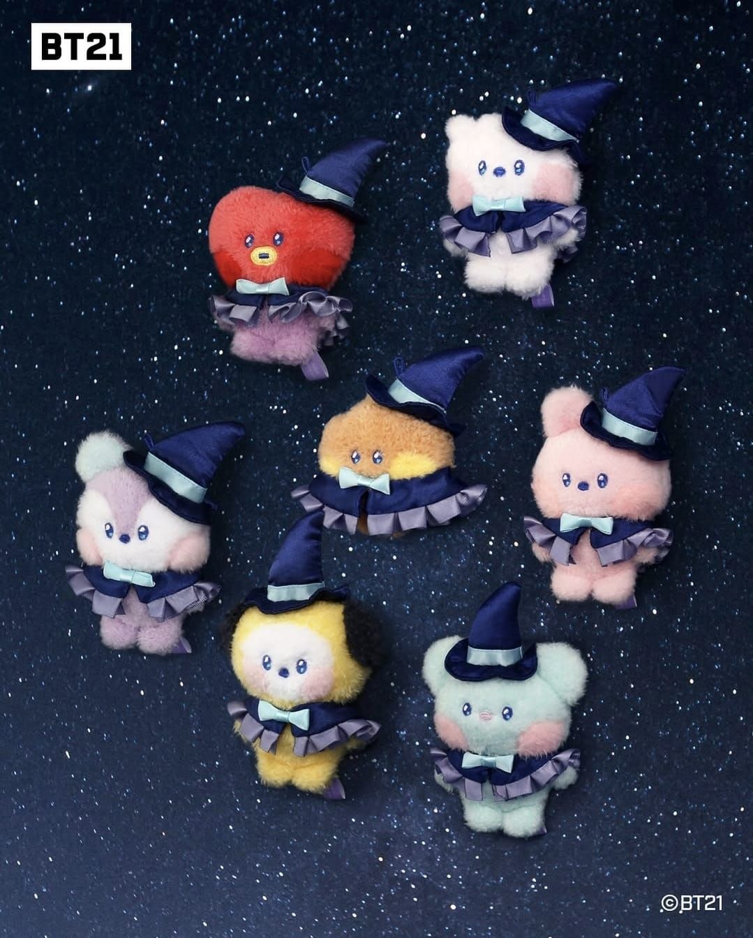 BT21 Minini Doll Keyring Wizard, Choose Item: COOKY