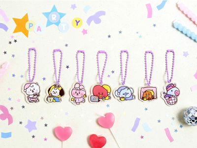 BT21 Acrylic Simple Keyring PARTY (Mang)