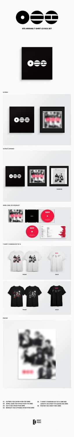 BTS The 5th Album 'ARIRANG' (T-Shirt CD Box Set)