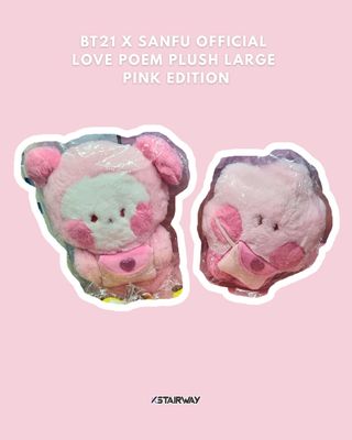 BT21 x SANFU Official Love Poem Plush Large Pink Edition