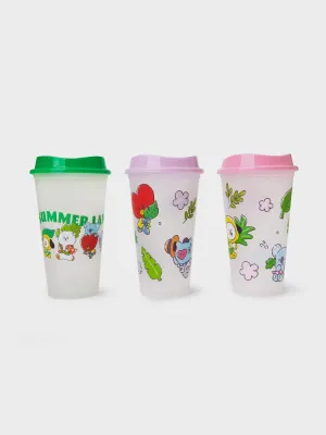 BT21 Summer Rain Reusable Cup Set (473ml) BT21 Summer Rain Reusable Cup Set (473ml)