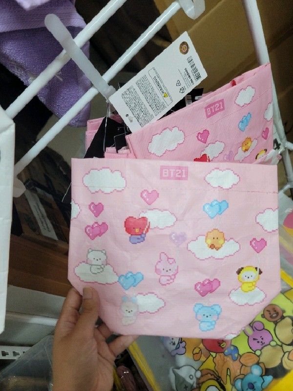BT21 Reusable Bag Small Pink