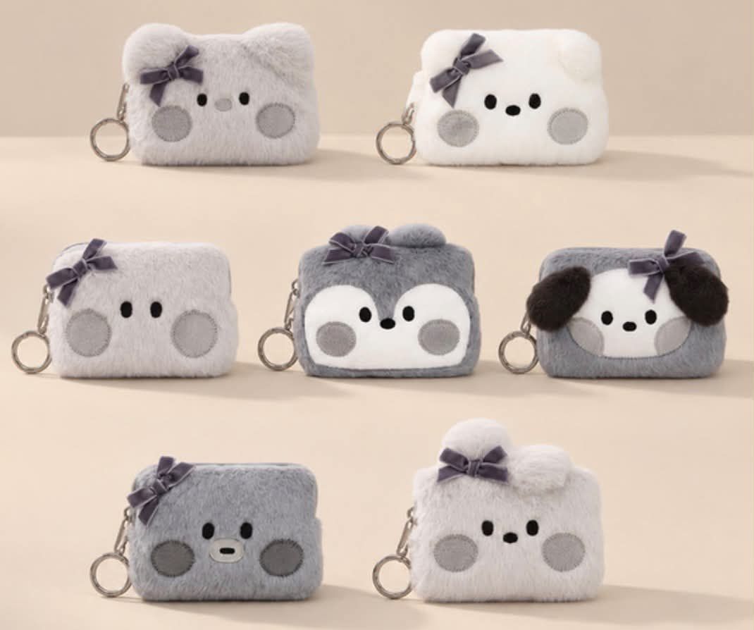 BT21 Monotone Pouch Keyring