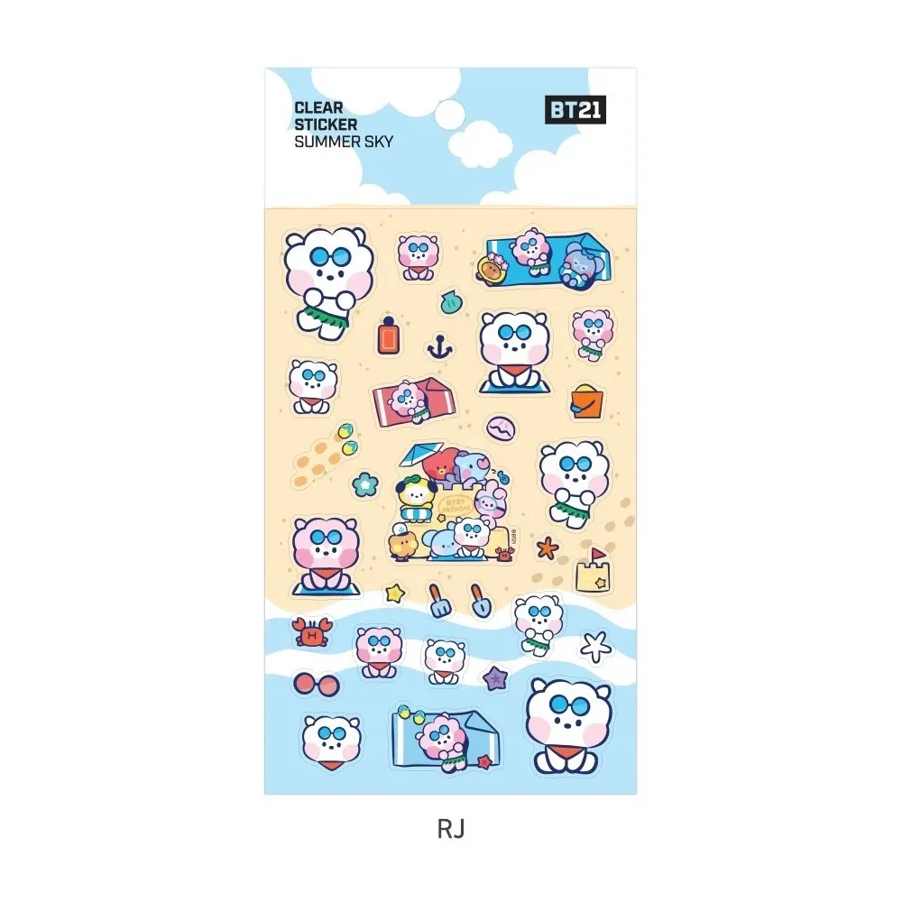 BT21 Clear Sticker Summer Sky BT21 Clear Sticker Summer Sky, Choose Item: RJ