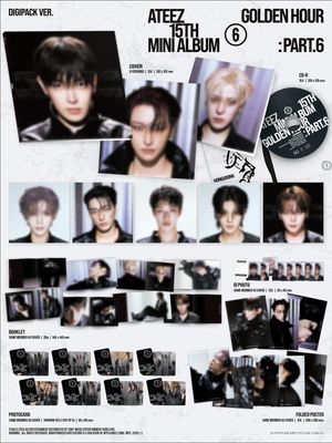 ATEEZ - 15TH MINI ALBUM [GOLDEN HOUR : Part.6] DIGIPACK VER. (SET)