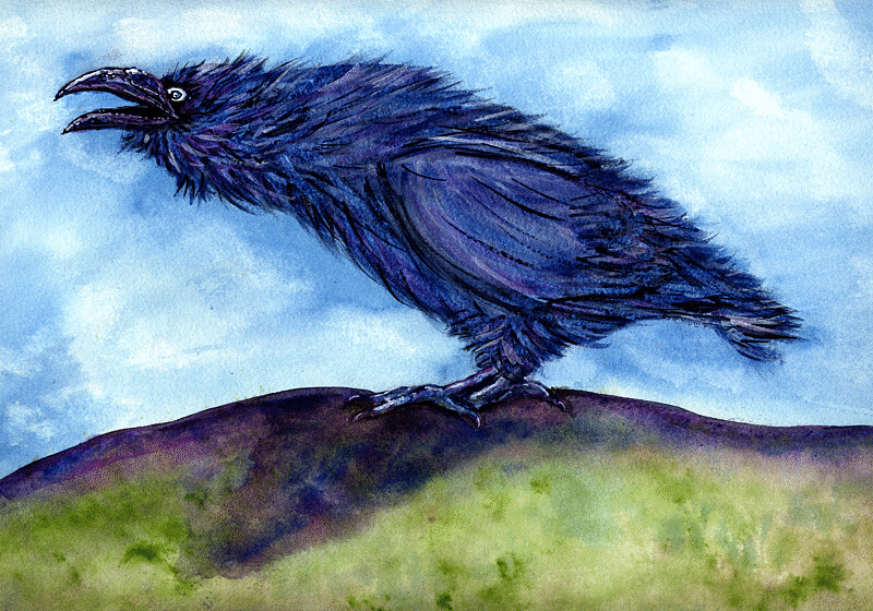 Indigo Crow ORIGINAL PAINTING