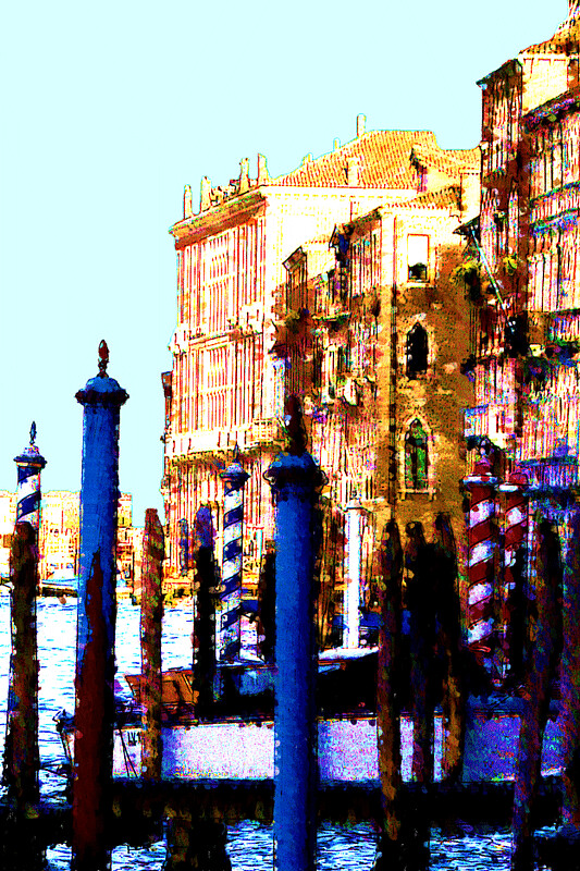 Gondola Posts, Venice ORIGINAL PHOTOGRAPH & DIGITAL PAINTING