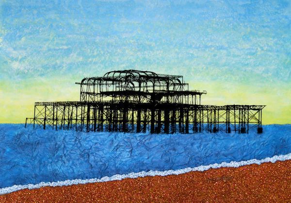 'Spring Sunrise, West Pier' Brighton and Hove Beach, Sussex Coast FINE ART PRINT
