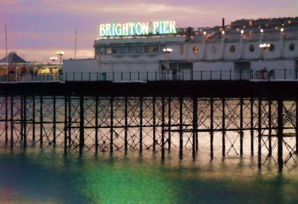 'Emerald Water' Brighton Pier, Kemptown, Sussex Coast ORIGINAL PHOTOGRAPH & DIGITAL PAINTING