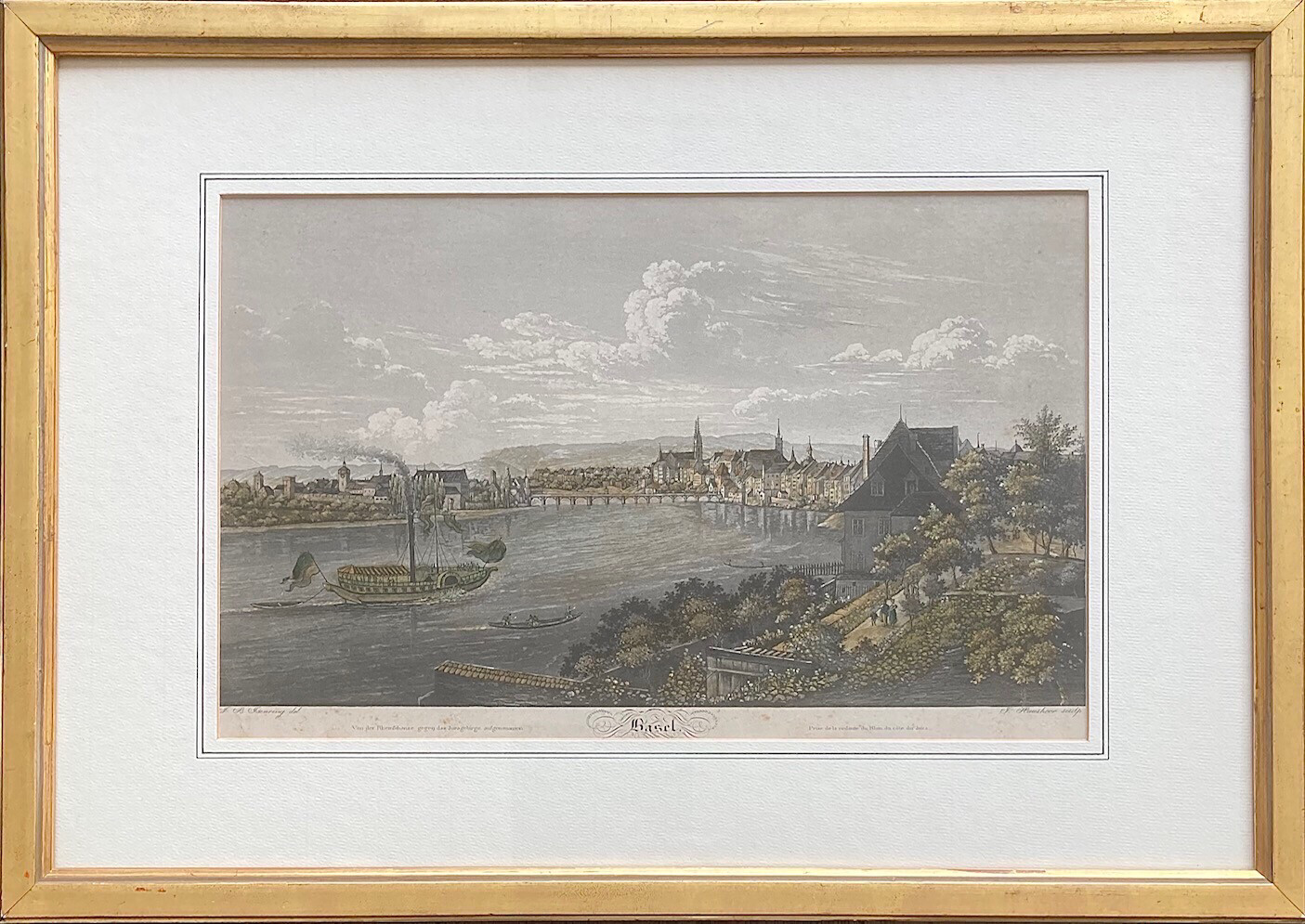 Basel, Ankunft des ersten Dampfschiffes