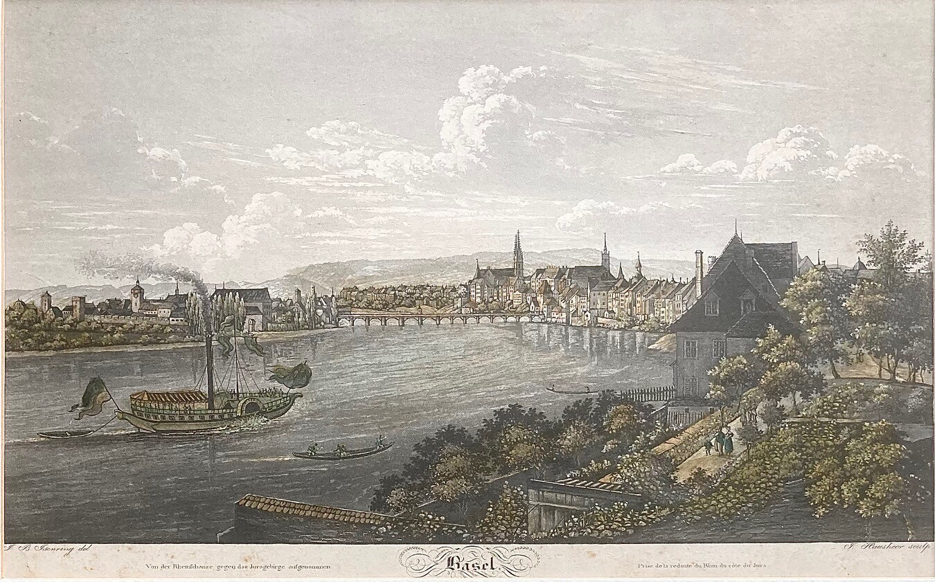 Basel, Ankunft des ersten Dampfschiffes