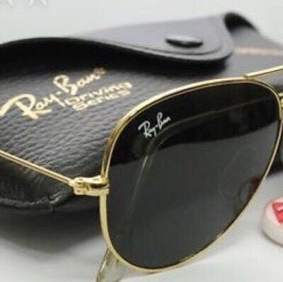Sunglasses Aviator RB3025 size M Gold Frame Black Lens