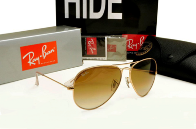 Sunglasses aviator RB3025 Gold frame Brown Iridium lens