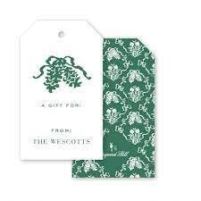 DGWH - GREEN FLORA BOW GIFT TAGS