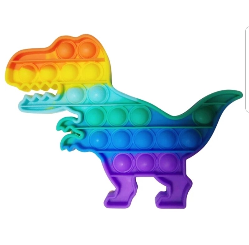 Dinosaur Bubble Toy Rainbow Push Bubble Fidget Toys Sensory Toys Kid Adult Autism Stress Reliever Squeeze Soft Squishy Toy