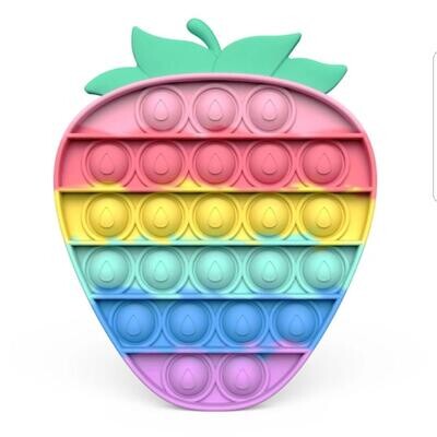 Strawberry Bubble Toy Rainbow Push Bubble Fidget Toys Sensory Toys Kid Adult Autism Stress Reliever Squeeze Soft Squishy Toy