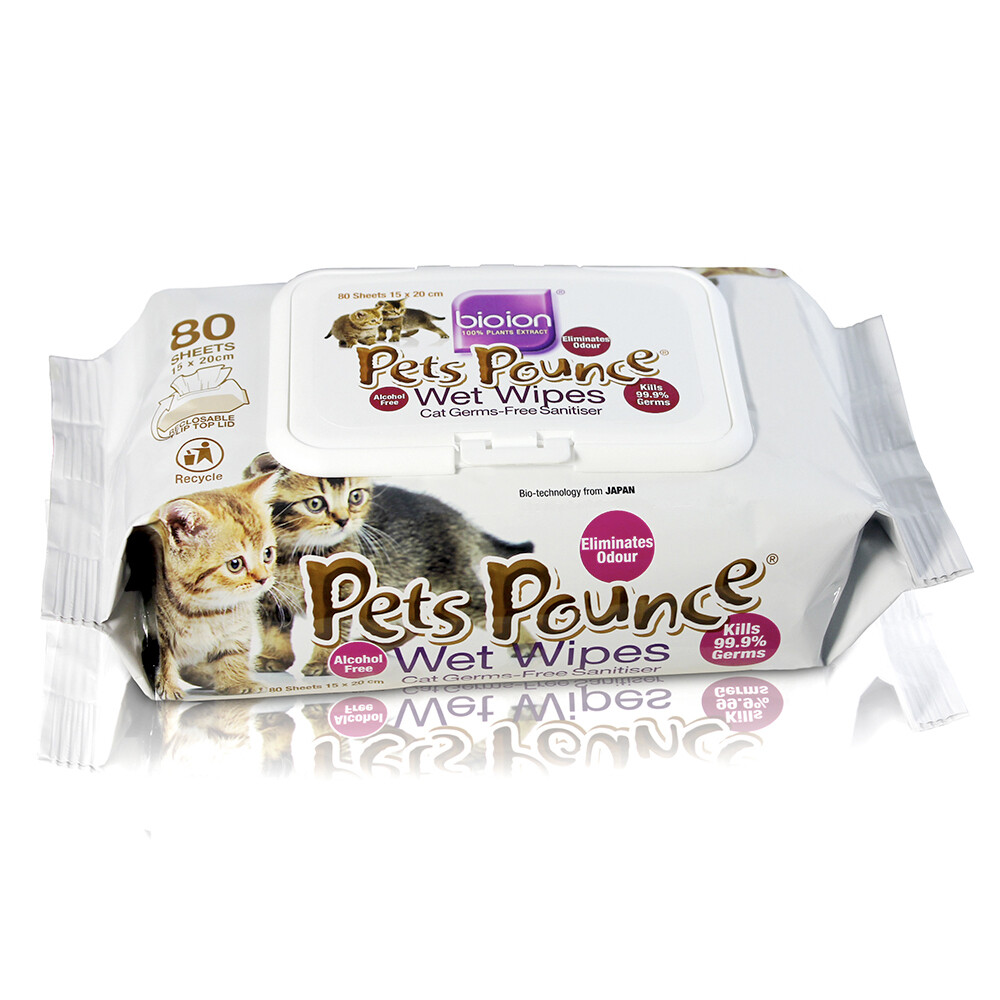 Pets Pounce - Wet Wipes Sanitizers (Non Alcohol) 80s