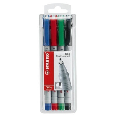 Stabilo Swans - 852/4 OHP Fine Marker Pen Set