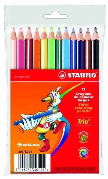 Stabilo Swans - S1867BT Trio Colour Pencil 12s (3.8mm)