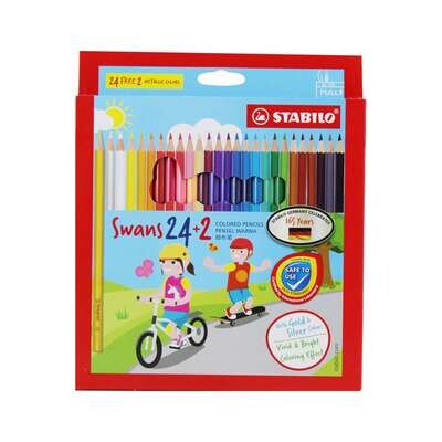 Stabilo Swans - 1870/26 Long Coloured Pencils (24pcs +2)