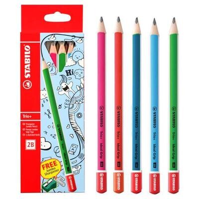 Stabilo Swans - Jumbo Full Length 2B Pencil With Sharpener (Box Of 6)