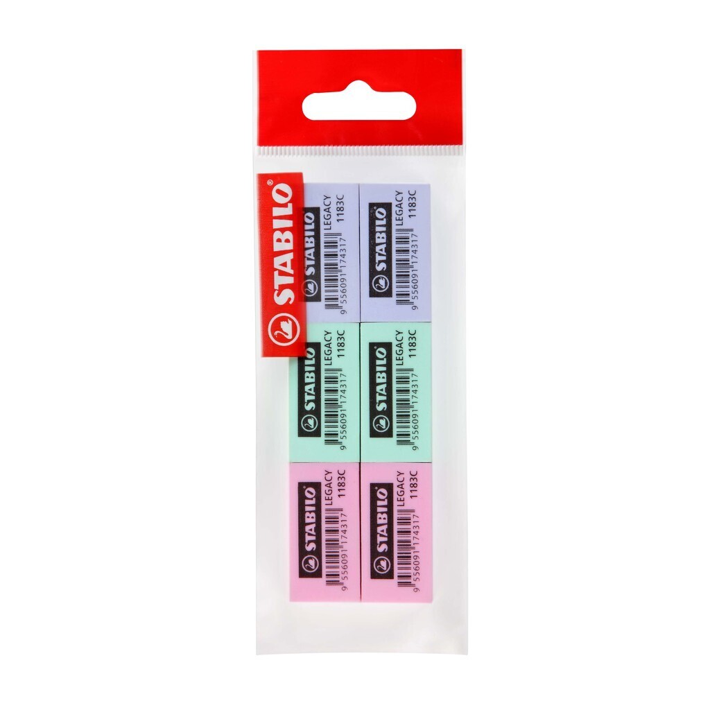 Stabilo Swan - 1183 Colour Legacy Eraser (Pack Of 6)