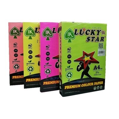 Lucky Star - A4 Colour Paper 80gsm (450s Per Ream)
