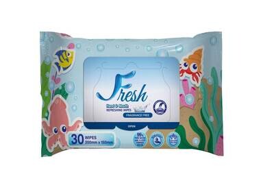 FRESH - Fragrance Free Wipes 30&#39;S