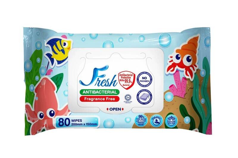 FRESH - Anti Bacterial Wipes 80&#39;S